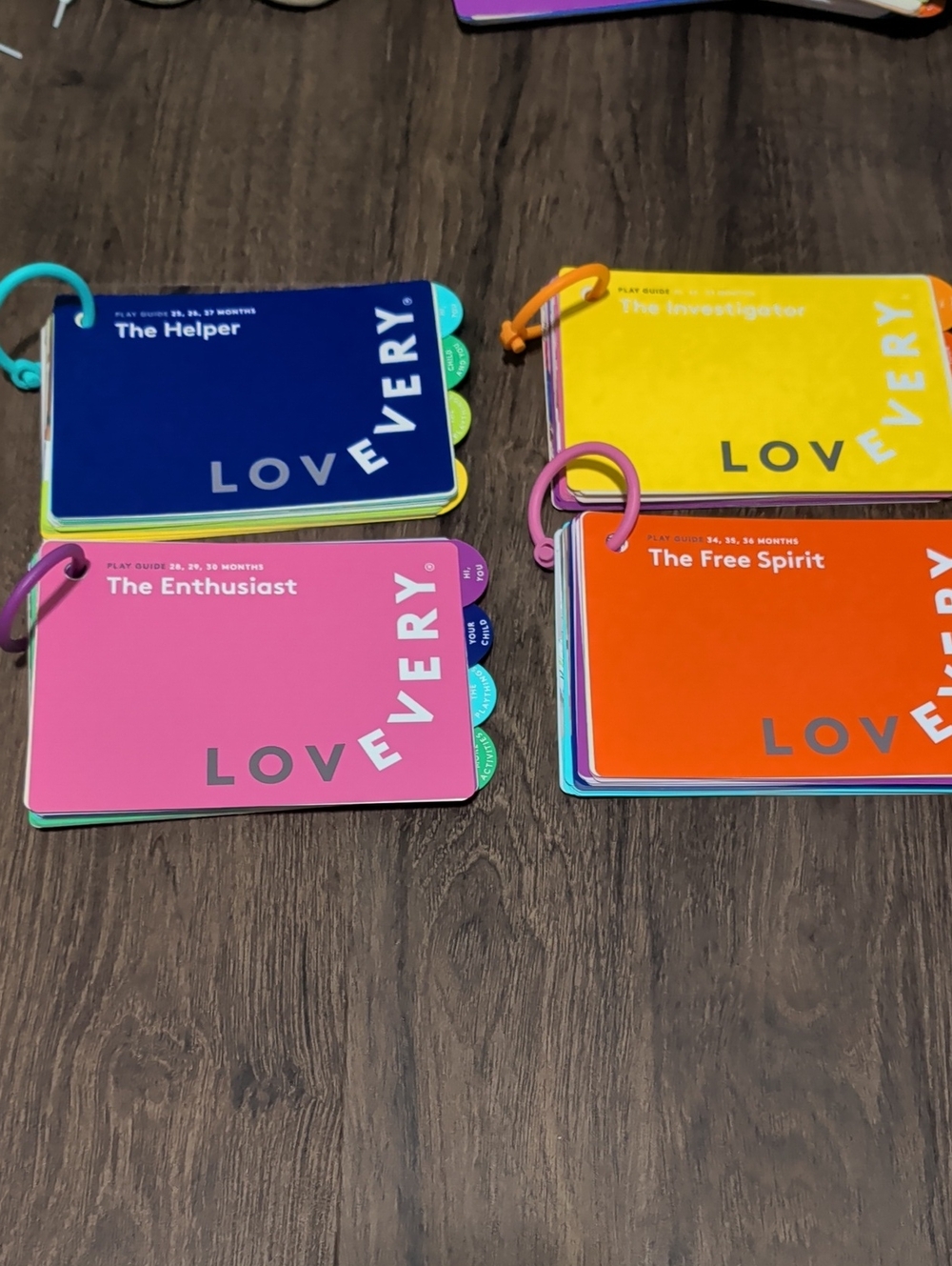 LOVEVERY (Lot Of 4) Baby Book Play Guides with rings for 25-36 months like new